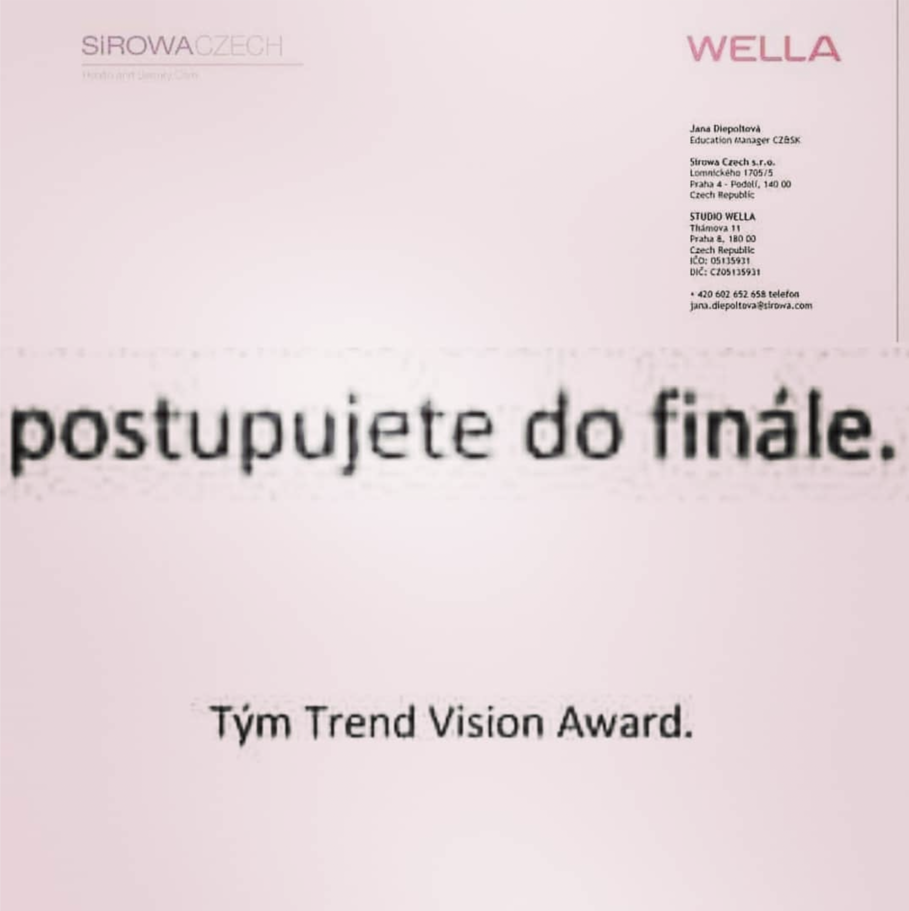 Postup do finále Trend Vision Award